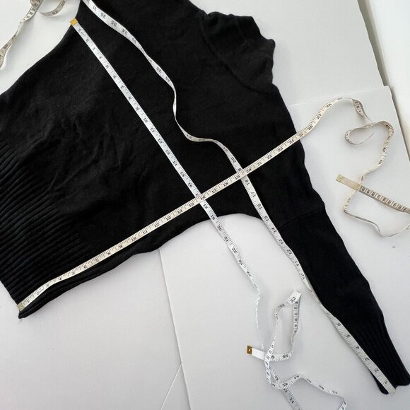 Aritzia Azure Skies Lenox Angora Cashmere Black‎ Midi Open Cardigan Sz XXS - Picture 14 of 14